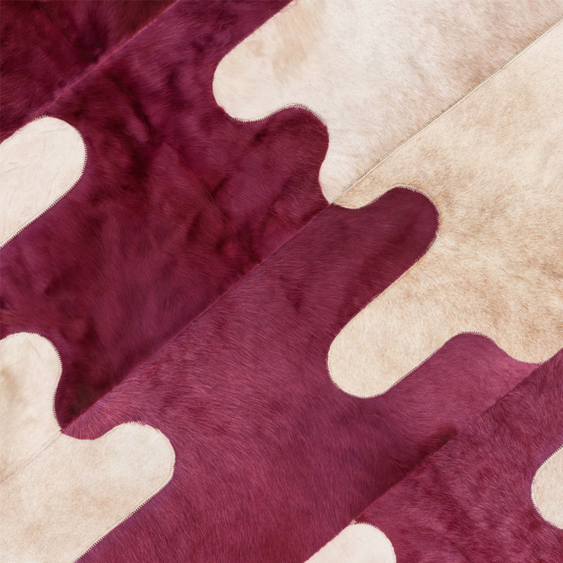 Art Hide X Greg Natale Cowhide Block Print Area Rug, Rectangle 5' x 8'
