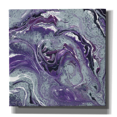 «Abstract in Purple I» par Cindy Jacobs, art mural sur toile, 18 po x 18 po