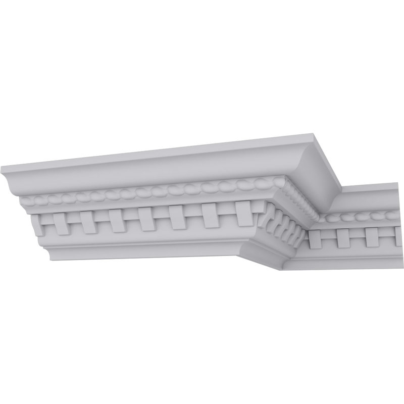 White Polyurethane Bulwark Dentil and Rope Crown Moulding