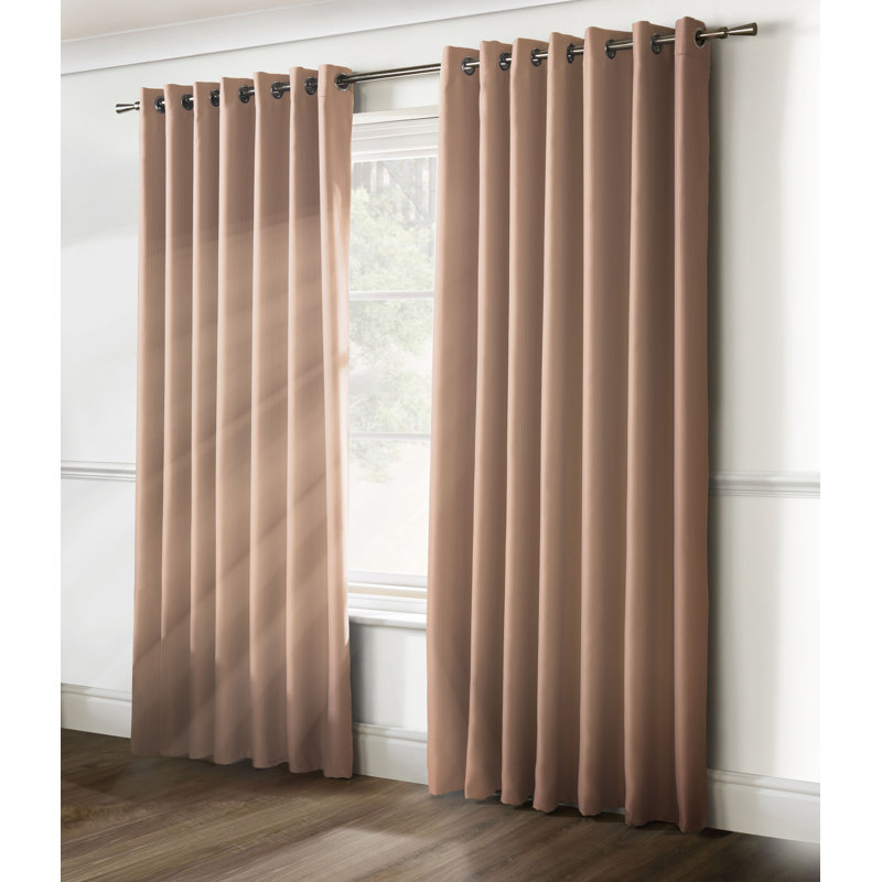 Nashli Room Darkening Eyelet Ring Top Curtains, 168 W x 137 D cm, Pink