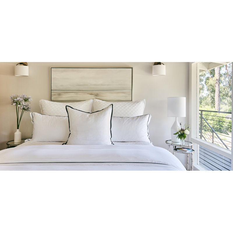 Monaco Square Pillow Cover & Insert, White