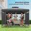 Pavillon de jardin 10 x 10 pi, pavillon double toit extérieur, gris foncé-123554207