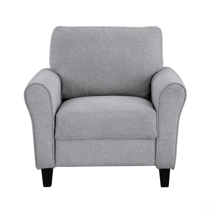 Fauteuil 1Pc rembourré avec accoudoirs arrondis, Gris foncé