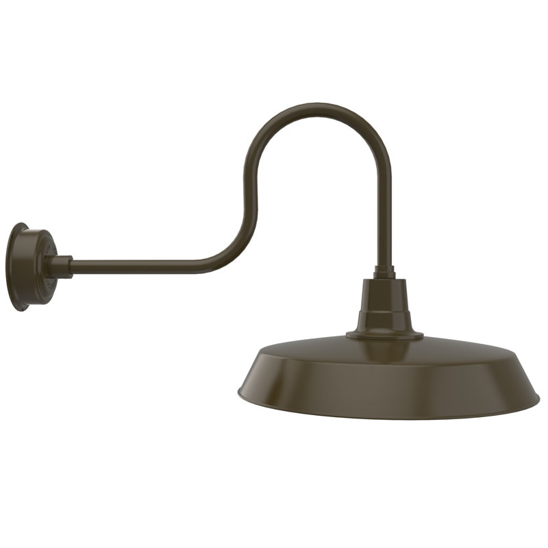 Luminaire de grange d’extérieur à del Haleigh, H 23,75 po x l 22 po x P 42 po, Bronze acajou