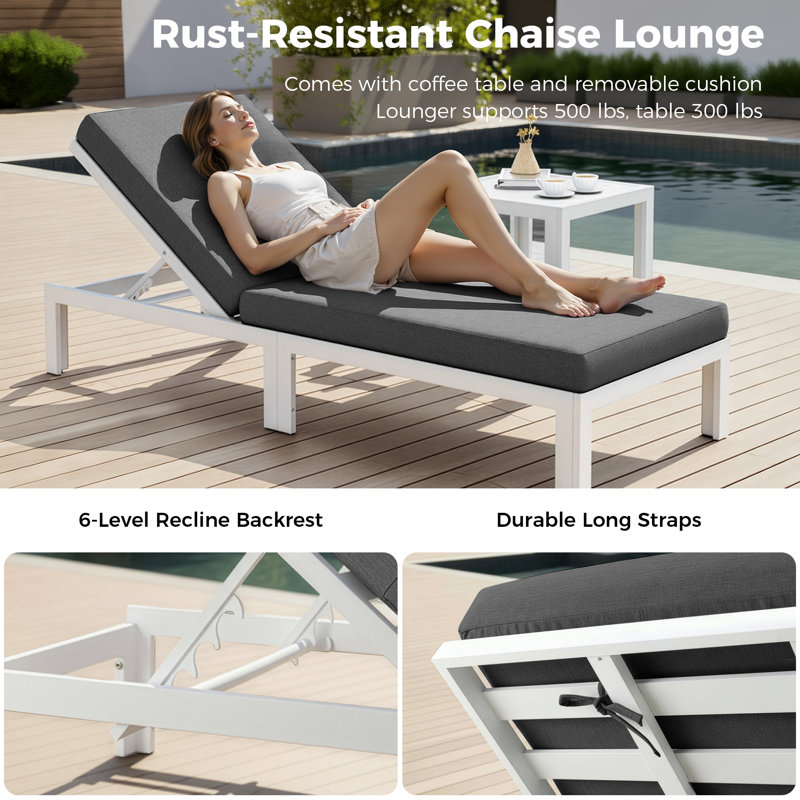 Ensemble de patio complet avec coussins 9 pièces Rosamond, Gris