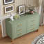Commode double 6 tiroirs en vert sauge