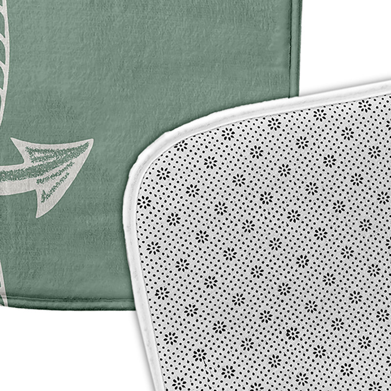 Tapis de bain Nautical Nights, L 21 po x L 34 po, Vert