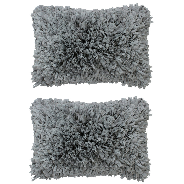 Coussin décoratif en coton, Gris