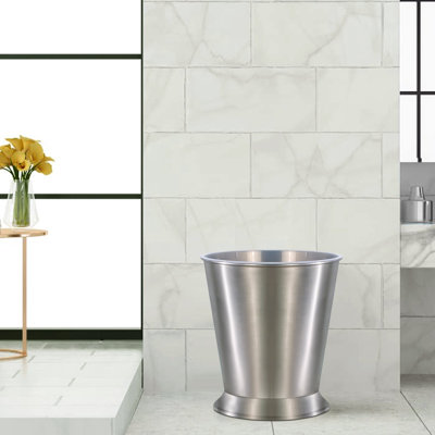Rosemont Steel Brushed Wastebasket, 9QT