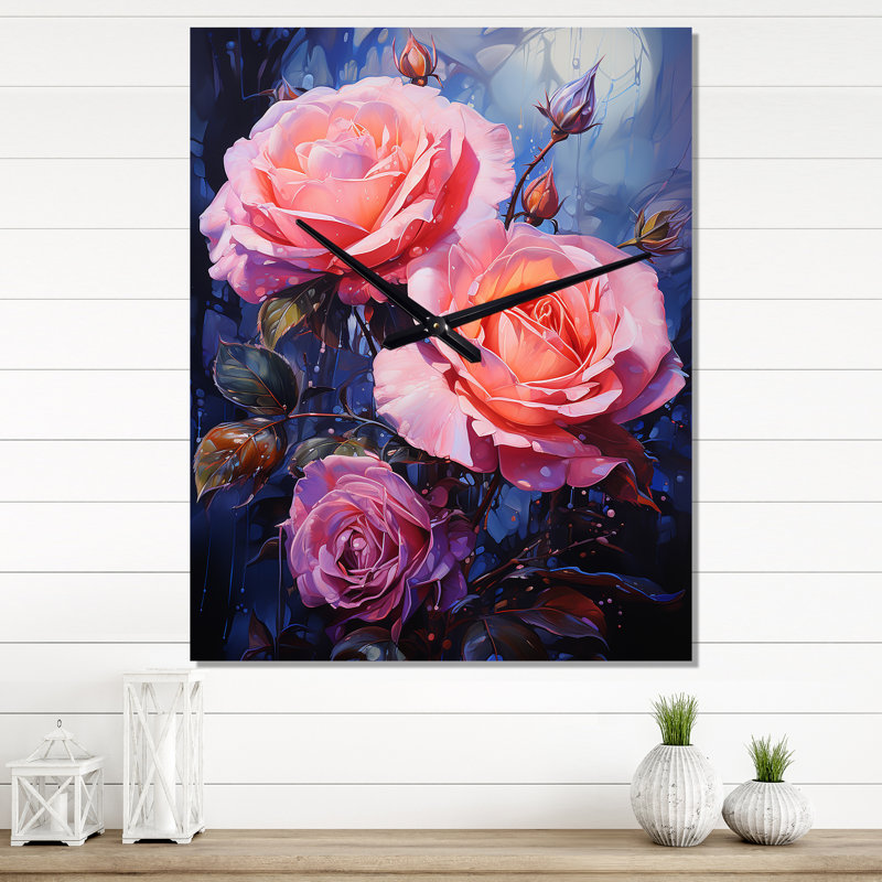 Horloge murale Cappy - Roses, Grand