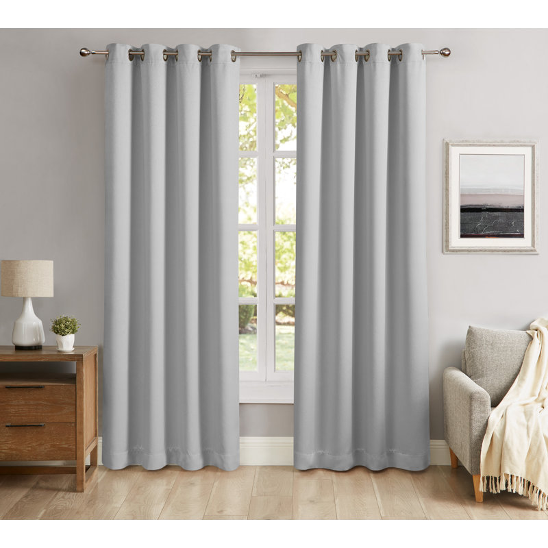 Opulence Blackout Curtain Collection Blackout Curtains / Drapes Pair, 52" W x 108" L, Silver
