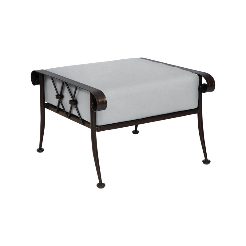 Repose-pieds d'extérieur avec coussin Derby, Toile Sunbrella® mouchetée, Brun châtaigne