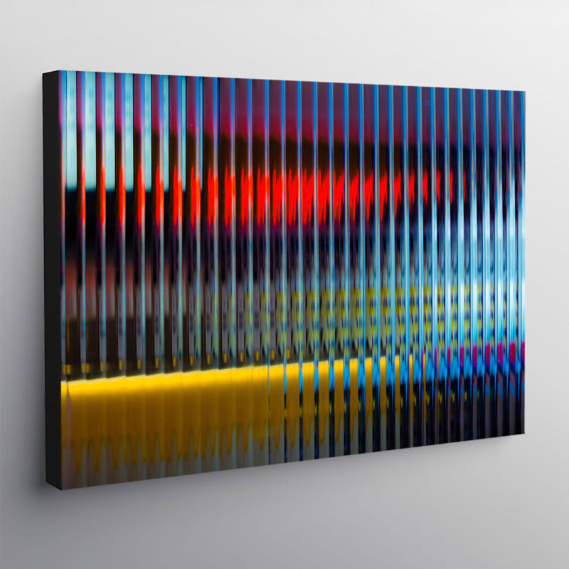 Abstract Red Yellow Blue Lines - Wrapped Canvas Print, 30.5cm H x 41cm W x 4cm D