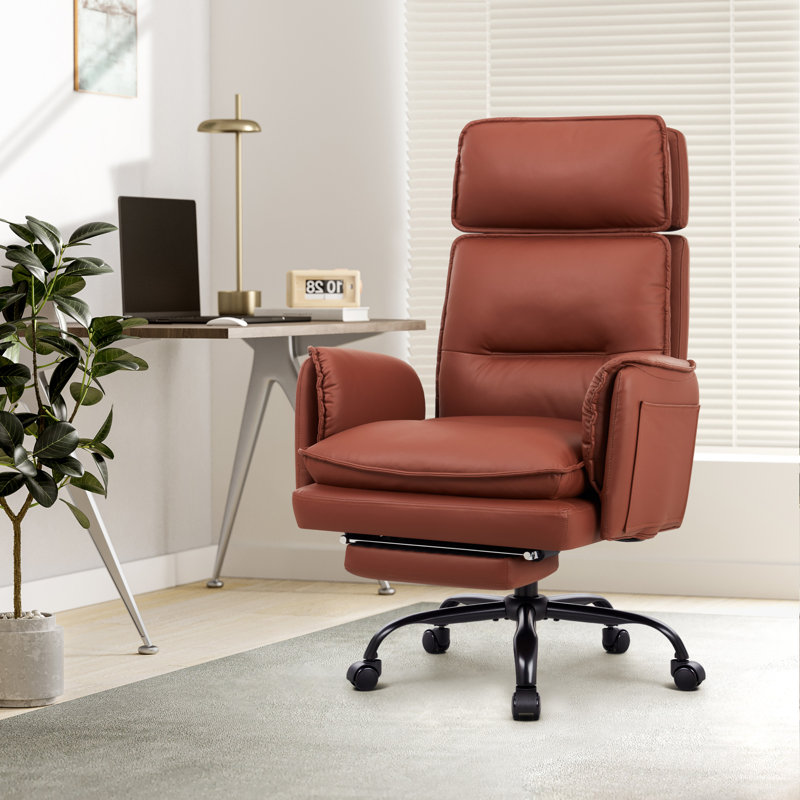 Office Chair with Headrest, Brown