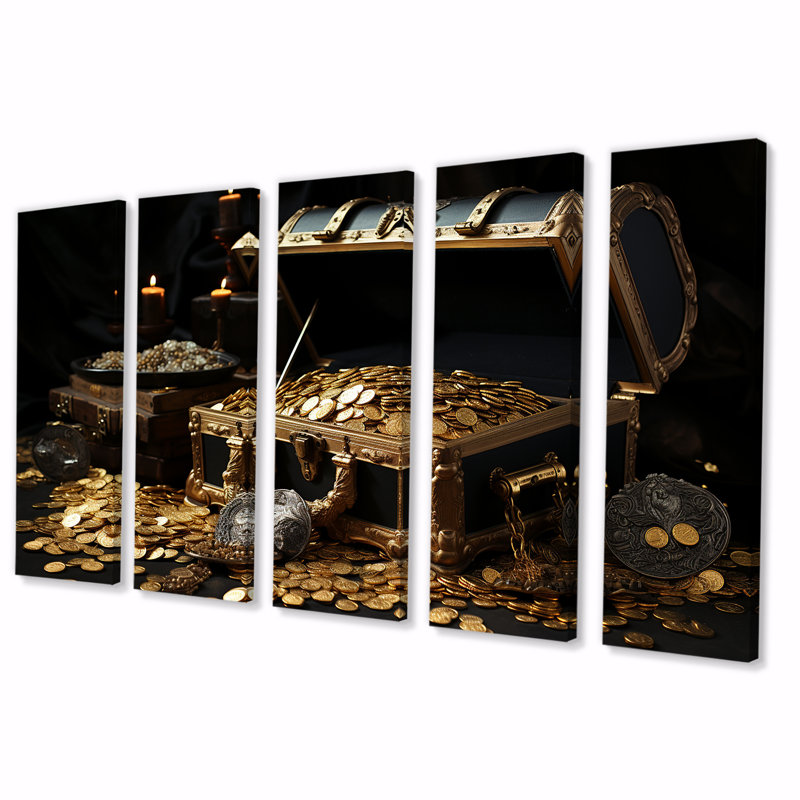 Ensemble d'art mural 5 pièces Pirate S Gold Treasure II - Pirate, H 28 po x l 60 po