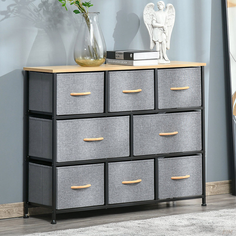 Commode 8 tiroirs, Gris