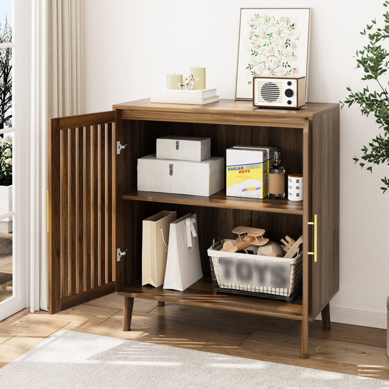 Buffet en noyer - avec tablettes réglables pour la cuisine, espace de vie et salle à manger de l 31,5 po
