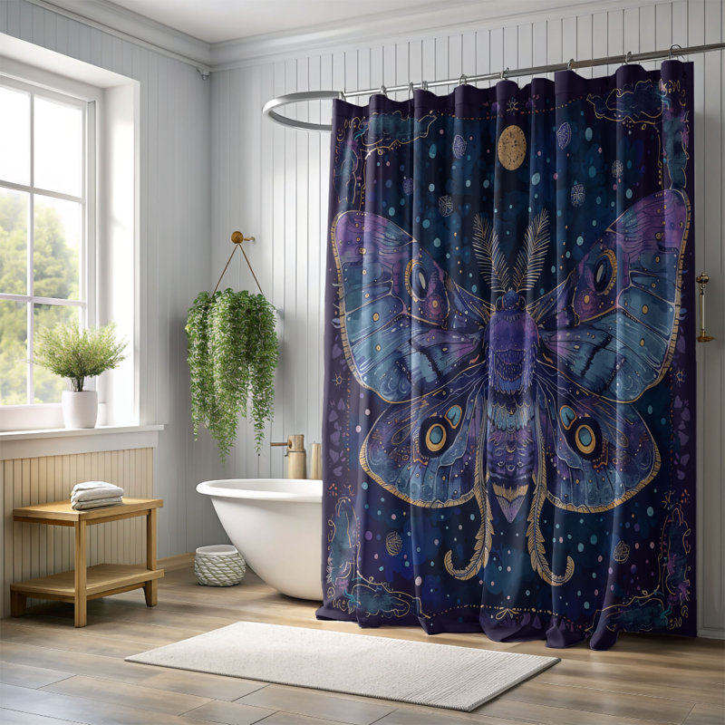 Rideau de douche 1 pièce Mystic Moth, H 74 po x l 40 po