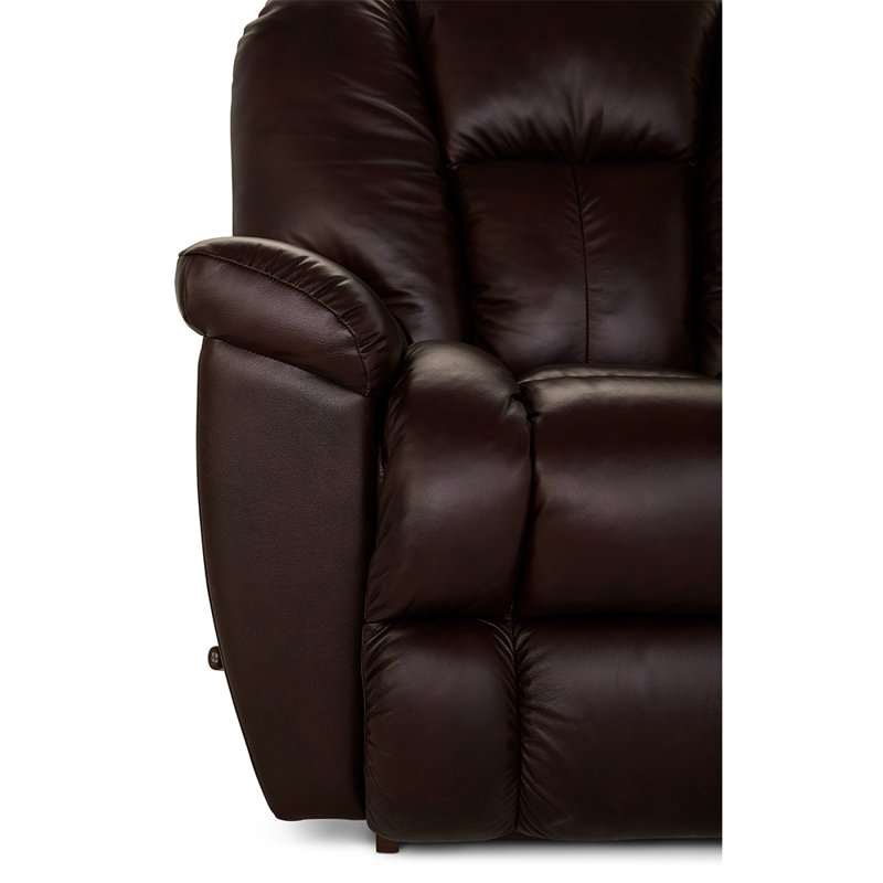 Fauteuil inclinable berçant en cuir Maverick, Marron foncé, Manual