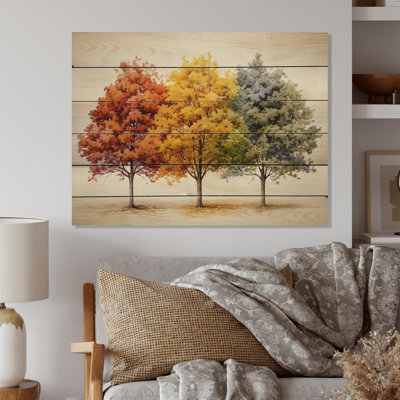" Orange Yellow Maple Tree Seasonal Tapestry I "