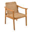 Ensemble de 2 chaises de salle à manger d'extérieur, structure en bois d'acacia couleur teck, osier PE brun, coussin imperméable gris, idéal pour les patios et les jardins-1143584140