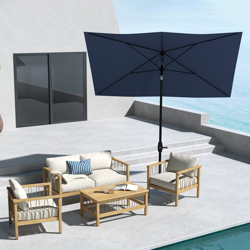 Parasol de terrasse 6,5 'x 10', Bleu