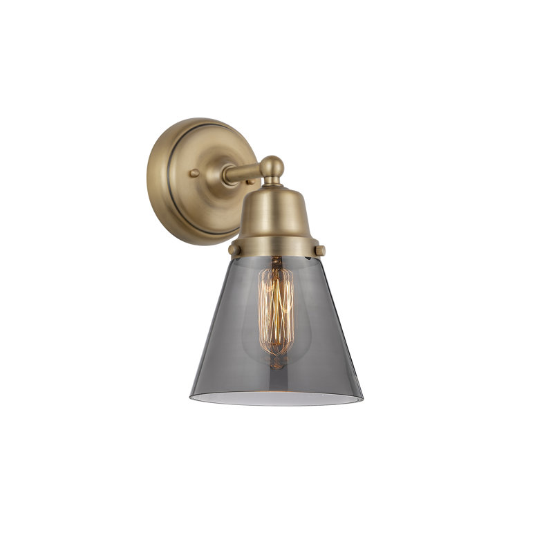 Applique murale 1 lumière 6 po Shauna Cone, Fumée plaquée