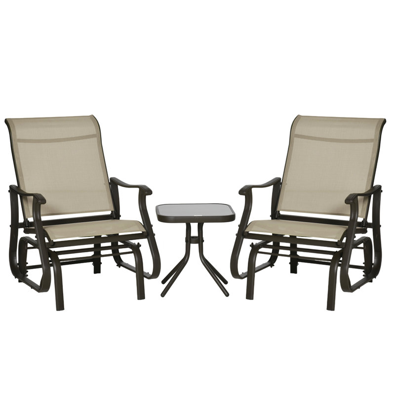 Balancelle pour 2 personnes avec table berçante et table bistro, null