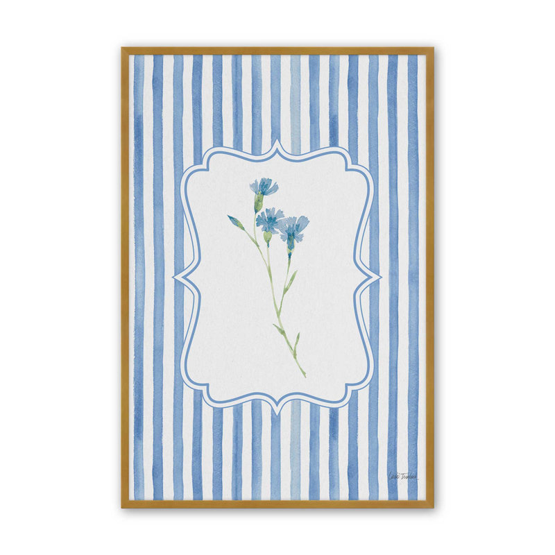 «Spring Cartouche I» par Leslie Trimbach, reproduction d'art, H 16 po x l 12 po, Or