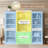 78.75'' Tall 3-Piece Retro Bookcase With 5-Color LED Lighting-1069566936