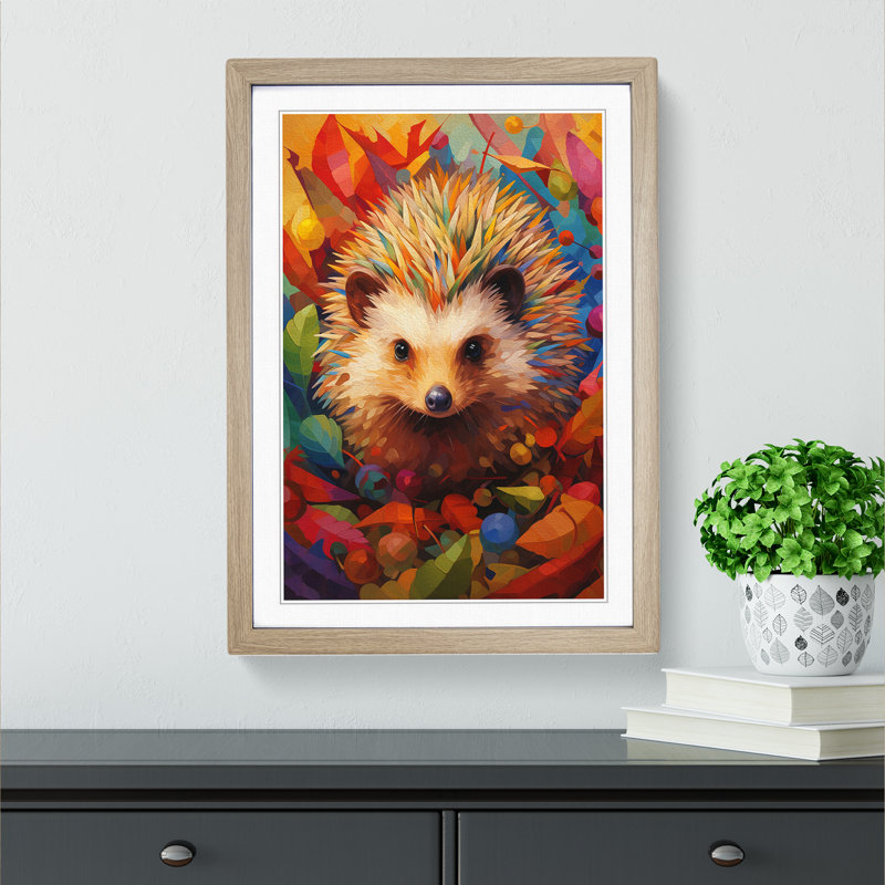 Hedgehog Orphism Art - Framed Print