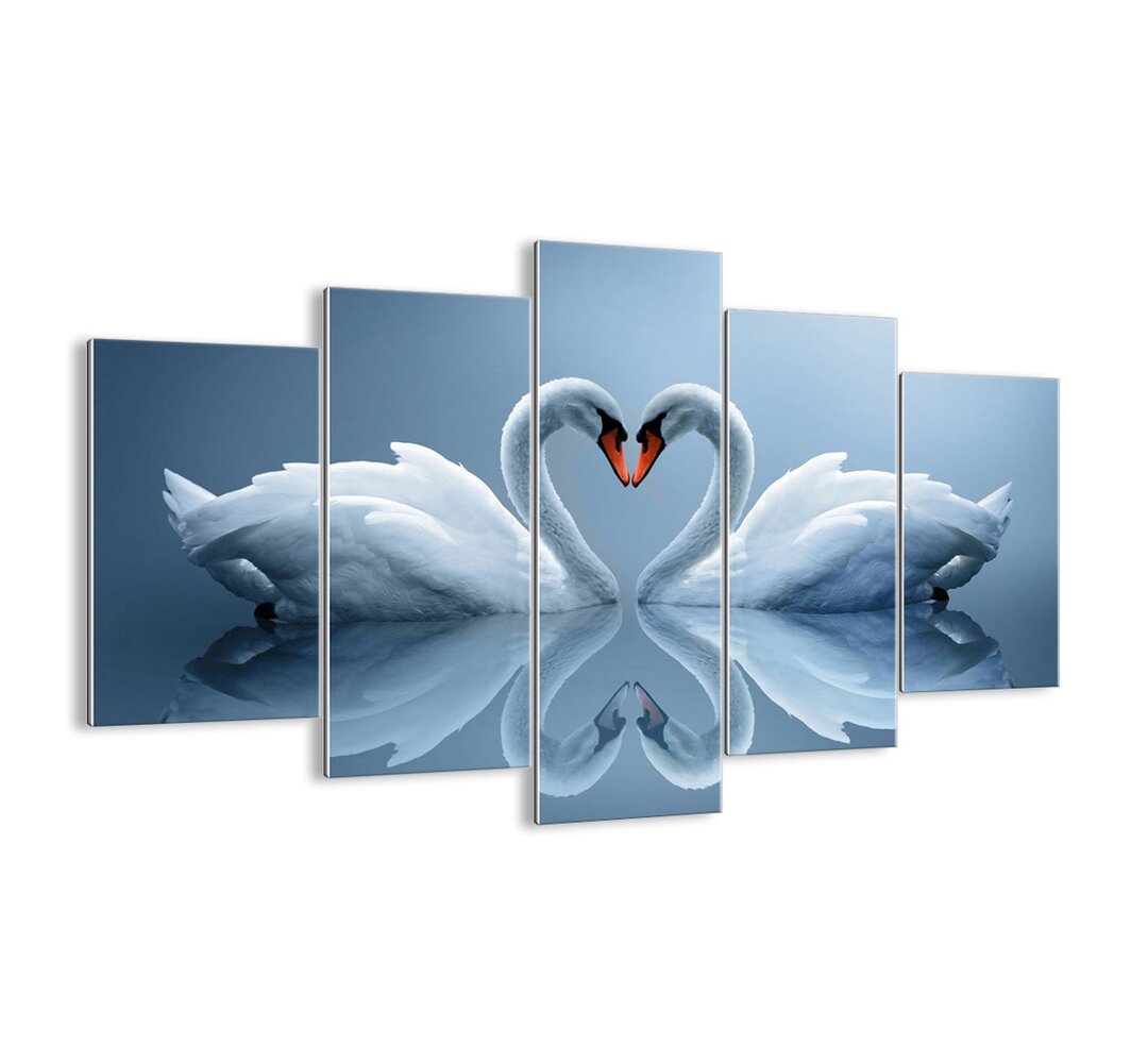 5-tlg. Glasbilder-Set - Grafikdruck „Time for Love”