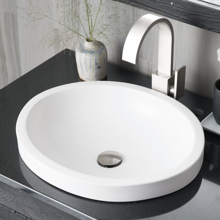 NativeStone Handmade Oval Drop-in Bathroom Sink