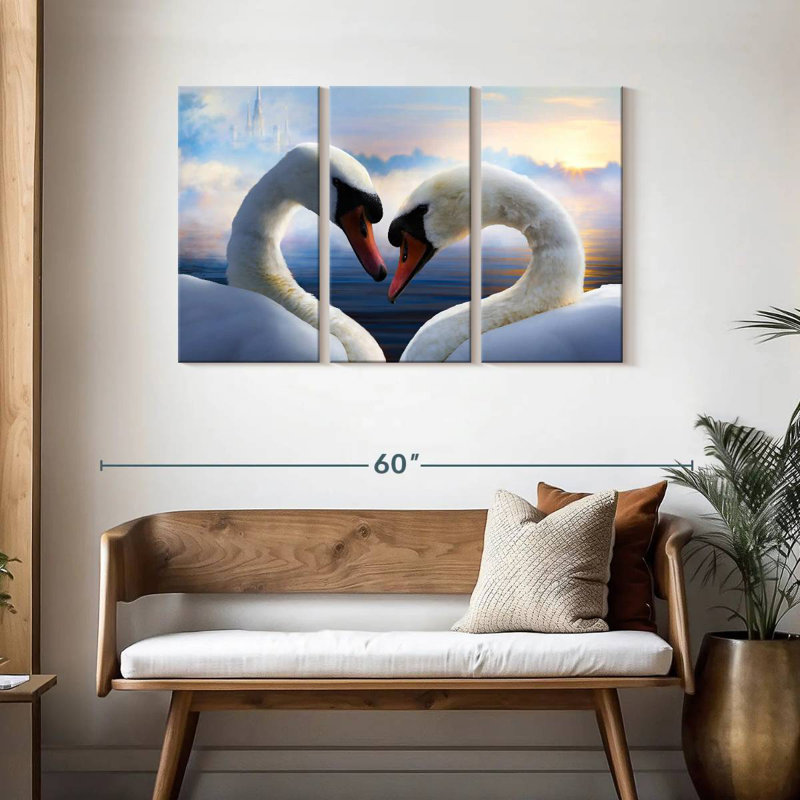 Swan Romance, 28" H x 45" W