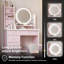Ensemble coiffeuse de 80 cm de large avec miroir lumineux DEL tricolore, 5 tiroirs et tabouret rembourré-2061517566