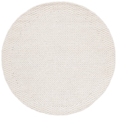 Tapis ivoire en laine et coton tissé à la main Bowan