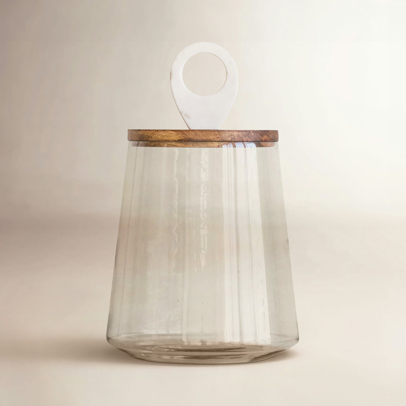 Glass Storage Jar, 15" H x 9" W x 9" D