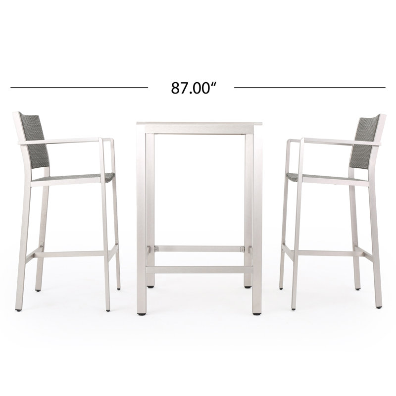 Caggiano 2 - Person Wicker Patio Dining Set with Square Table