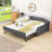 Full Upholstered Daybed with Twin Trundle and USB Ports