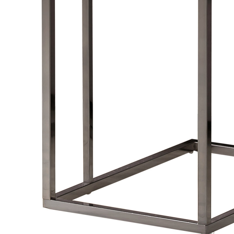 Table à collation industrielle avec finition patinée - thème gris et noir extensible dans un style rustique