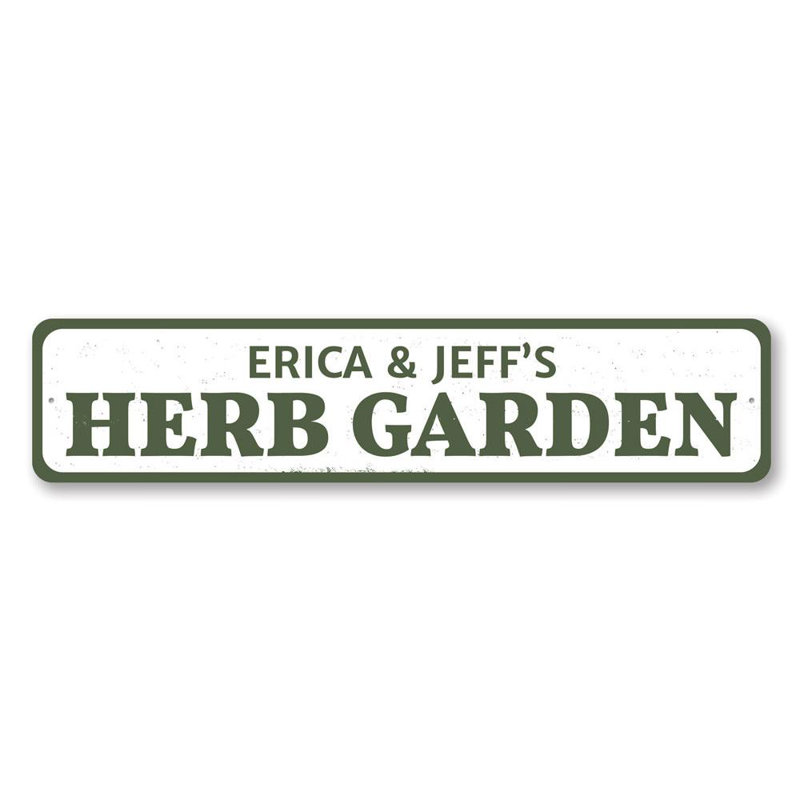 Plaque en aluminium Herb Garden, H 4 po x l 18 po x P 0,04 po