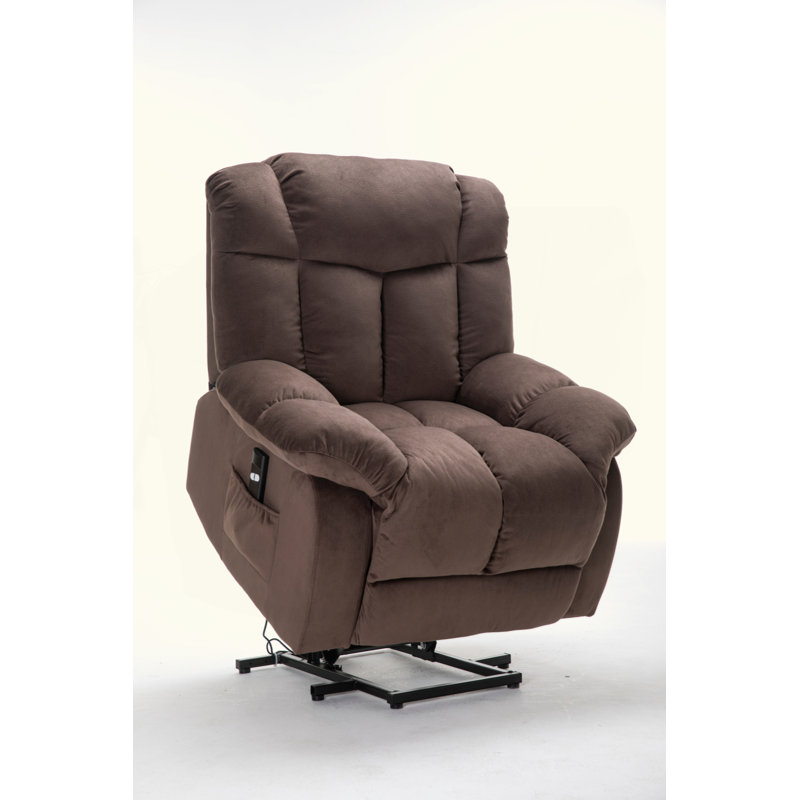 Power Lift Recliner Chair For Elderly- Heavy Duty And Safety Motion Reclining Mechanism-Fabric Sofa Living Room Chair, Coffee