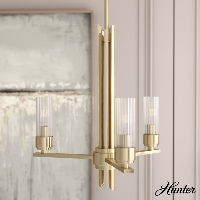Plafonnier lustre 3 lumières Gatz, Altura doré