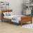 Twin Size Wooden Platform Bed with Headboard-1187480416