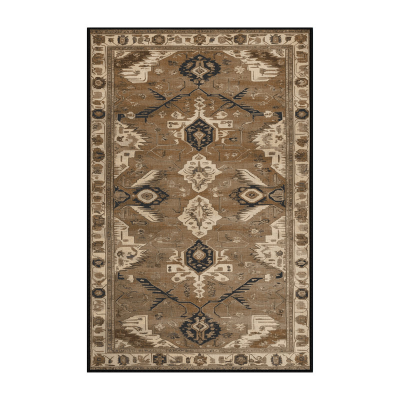 Tapis brun lavable à la machine, Rectangulaire 2 pi x 3 pi