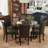 Wexford Collection Round Glass Top Dining Table, Mid-Century Modern Dining Table with Wood Shelf and Metal Frame-557895633