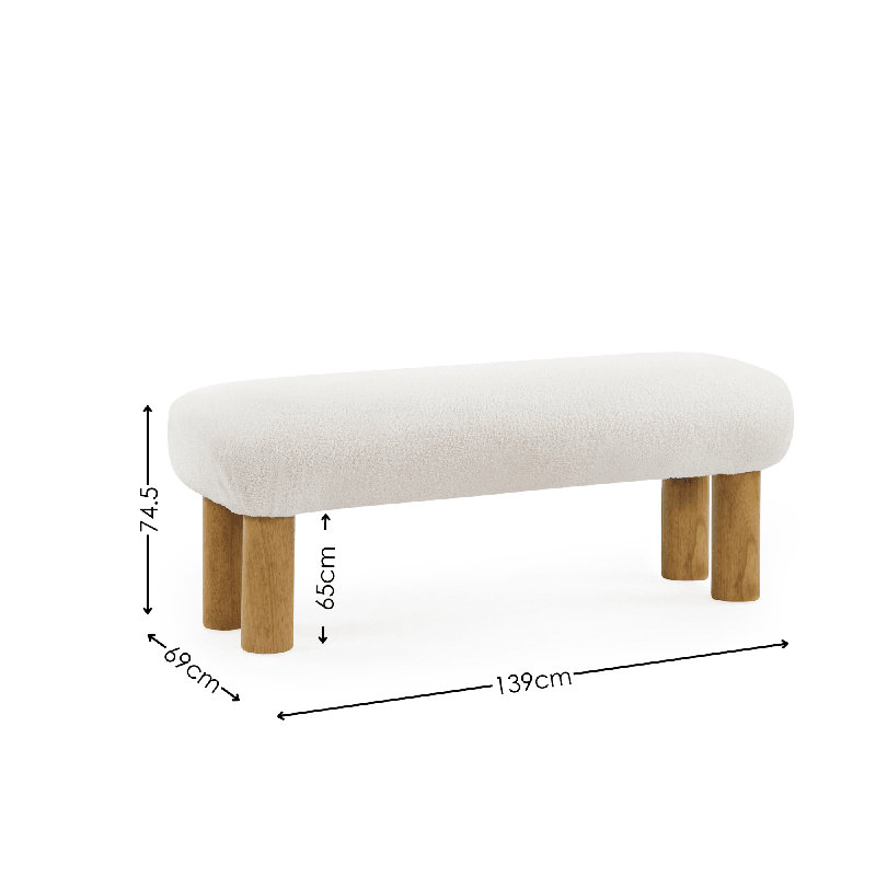 Destyny Boucle Upholstered Bench