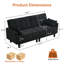 Canapé en futon rembourré chenille de 71,2 po de large avec dossier réglable pour le salon Chenille-1063162585
