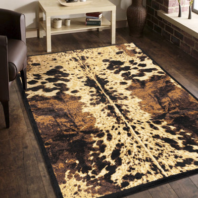 2 pi Tapis en polypropylène noir avec motif de dinde, X 3 po X 3 po