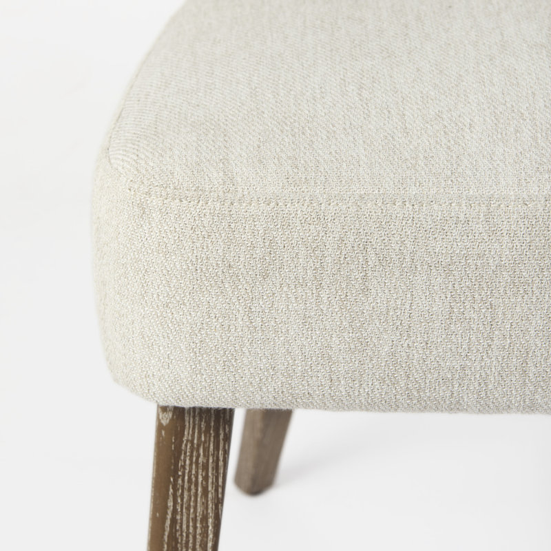 Niles Upholstered Dining Chair, Cream, Medium Brown